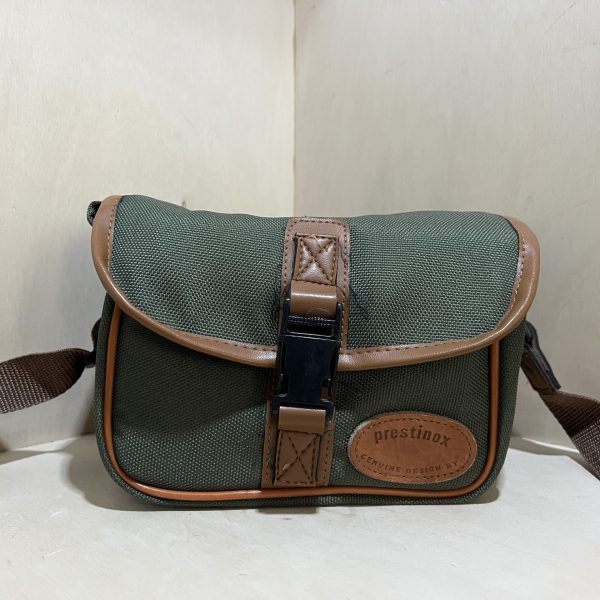 Sacoche photo Prestinox verte et marron