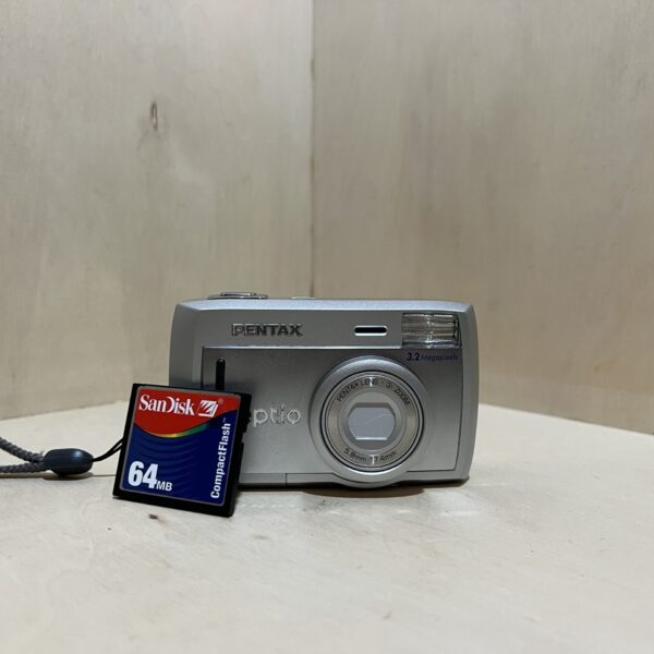 Pentax Optio 33L (Écran Selfie !) + Carte CF - Gris