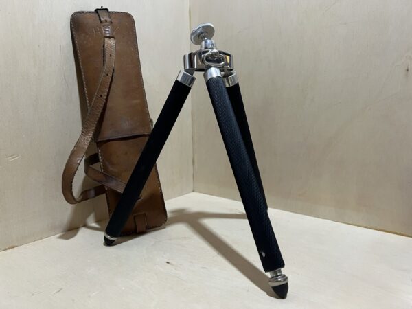 Trépied Vintage Bilora - Compact en Métal (Made in Germany) avec Étui Cuir