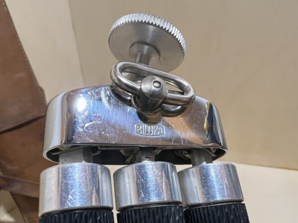 Trépied Vintage Bilora - Compact en Métal (Made in Germany) avec Étui Cuir