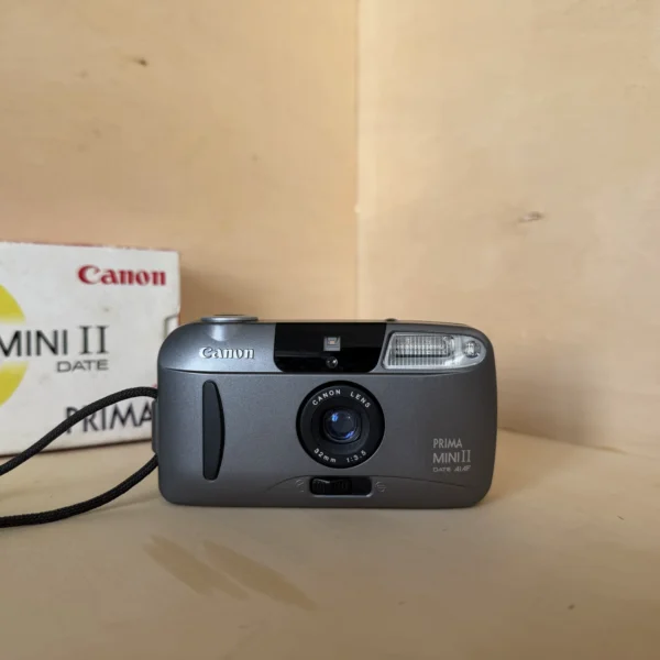 Appareil Argentique Compact Canon Prima Mini II – Avec Boîte d'Origine d'occasion, testé et vérifié — photo 1 sur 6