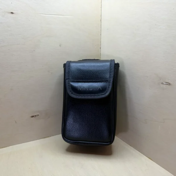 Housse Minolta noire en similicuir pour compact argentique – Passant ceinture