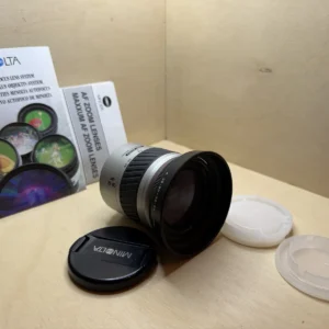 Objectif Minolta AF Zoom 28-80mm f/3.5-5.6 II – Monture A, Argent – Avec Pare-Soleil et Notices