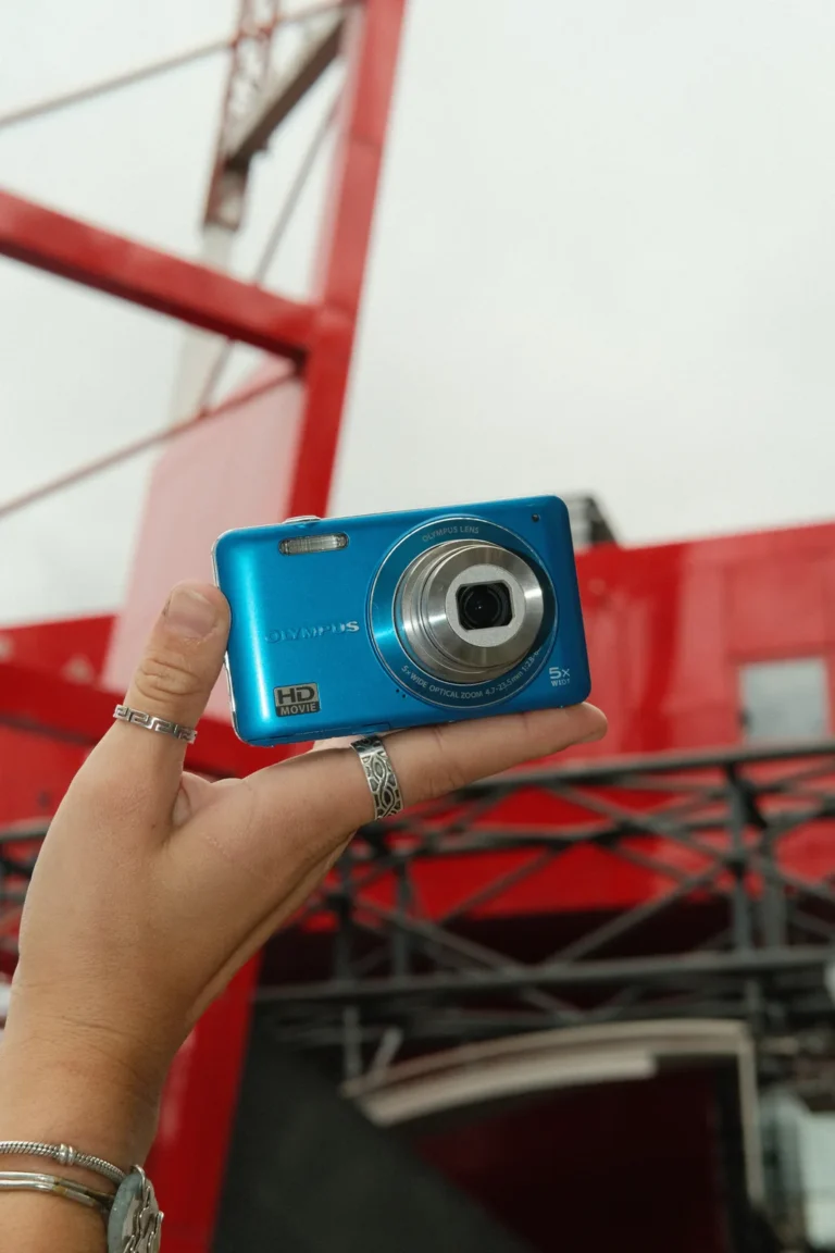 Le VG-120 bleu, sous une folie rouge du parc de la Villette