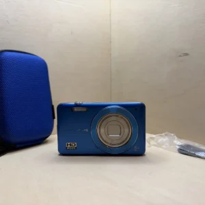 Appareil Photo Numérique Compact Olympus VG-120 – 14 Mpx, Zoom 5x Grand-Angle – Bleu, avec Étui