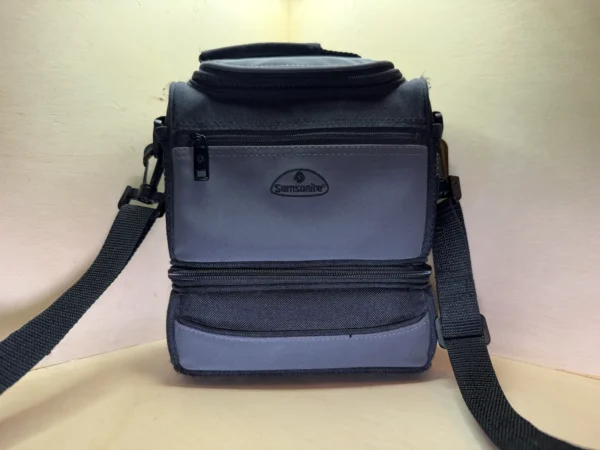 Sacoche photo Samsonite grise et noire – Pochette zippée amovible et bandoulière